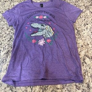 Gildan Purple Women's Dinosaur Tee